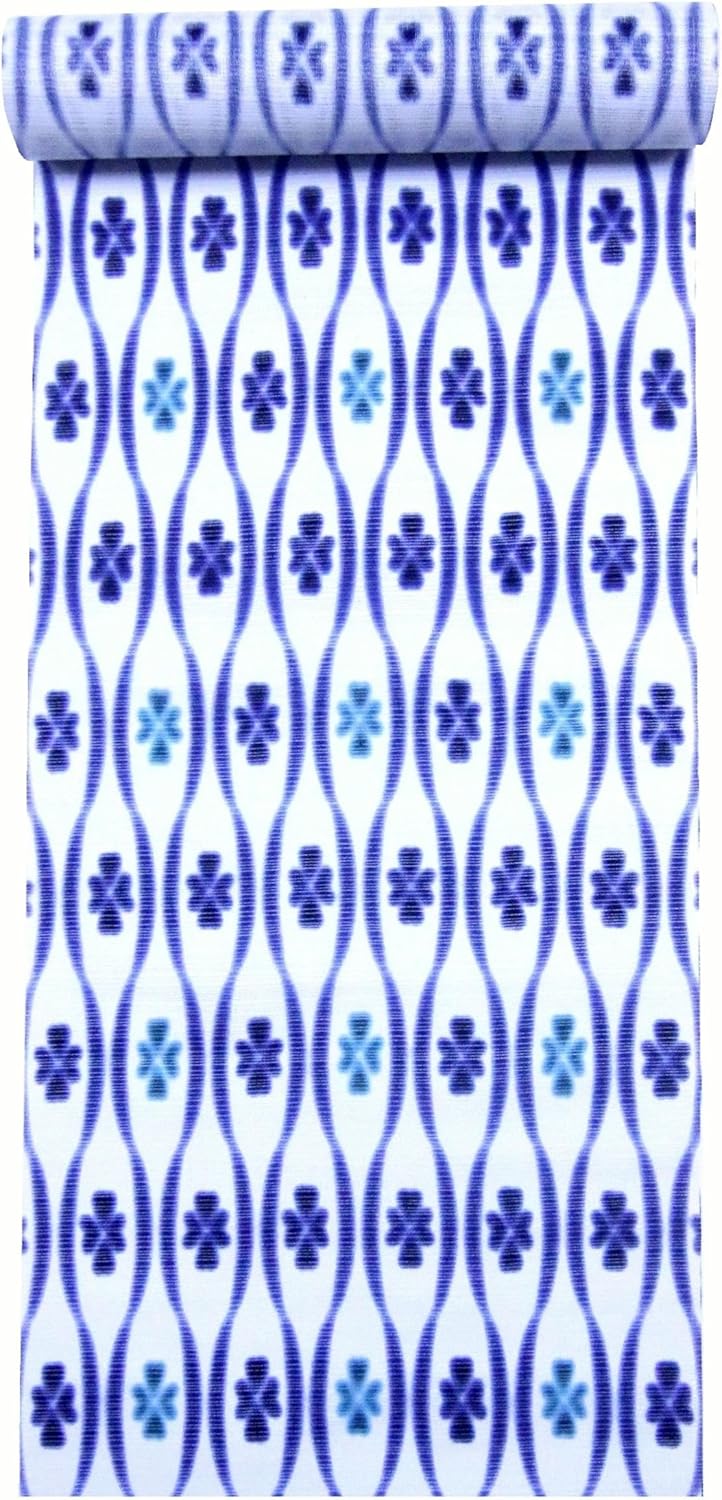 浴衣 反物 東京本染「夏のきもの 登録 花の東京 謹製」紺青藍色傘柳